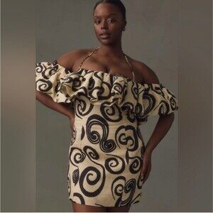 Anthropologie Size 1X The Wolf Gang Mirador Linen Mini Dress NEW